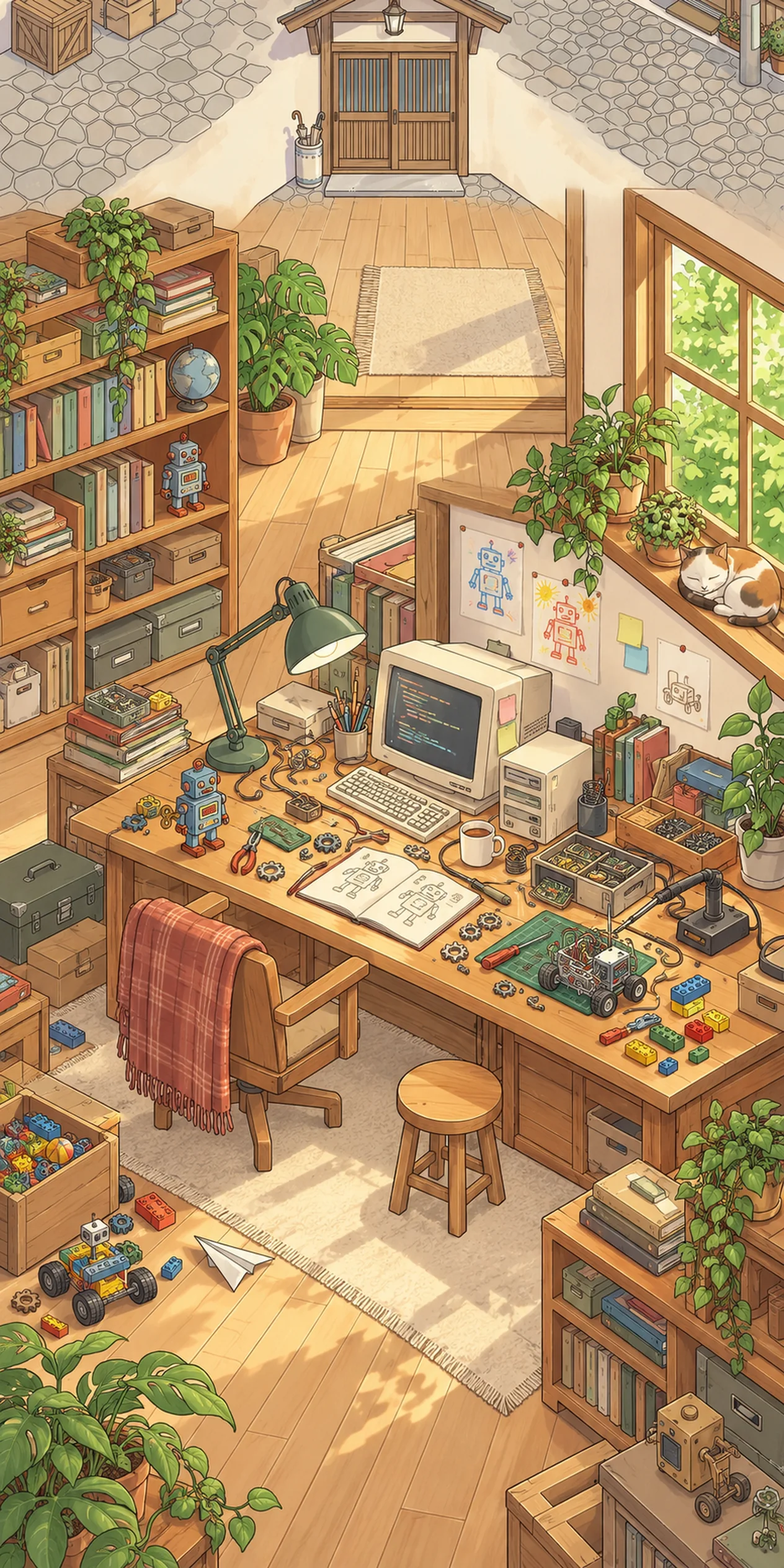 Reading room on the lab’s ground floor (original illustration)